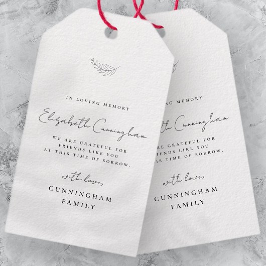 Memorial in het liefhebben van geheugen Modern Sim Cadeaulabel