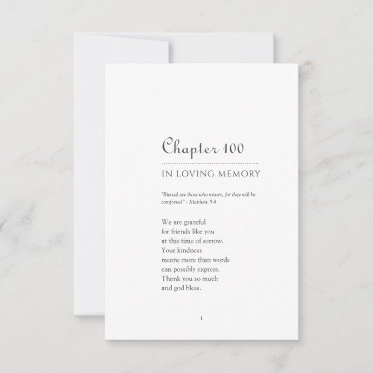 Memorial in het thema van het hoofdstuk over het g bedankkaart (Voorkant)