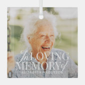 Memorial in liefdevolle herinnering Moderne elegan Glas Ornament (Voorkant)