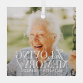 Memorial in liefdevolle herinnering Moderne elegan Glas Ornament (Achterkant)