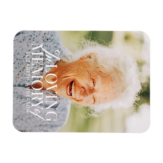 Memorial in liefdevolle herinnering Moderne elegan Magneet (Horizontaal)