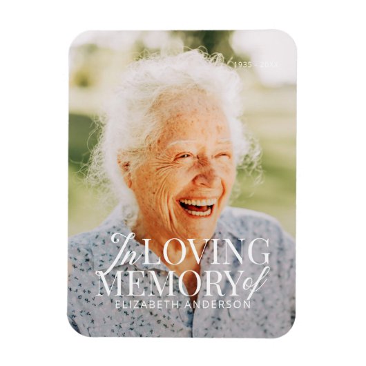 Memorial in liefdevolle herinnering Moderne elegan Magneet (Verticaal)