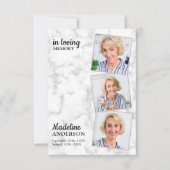 Memorial in Loating Memory 3 Foto Funeral Sympathi Bedankkaart (Voorkant)