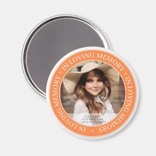 Memorial in Loating Memory Classic Custom Photo Magneet (Voorkant / Achterkant)