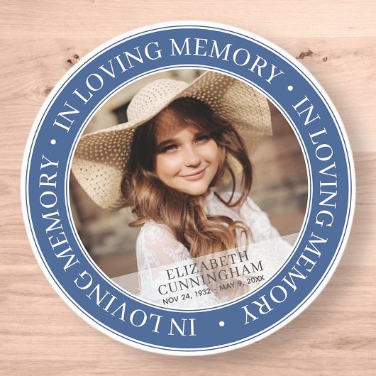 Memorial in Loating Memory Classic Custom Photo Ronde Sticker