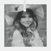 Memorial in Loating Memory Classic Elegant Photo Glas Ornament (Voorkant)