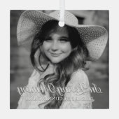 Memorial in Loating Memory Classic Elegant Photo Glas Ornament (Achterkant)