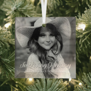 Memorial in Loating Memory Classic Elegant Photo Glas Ornament