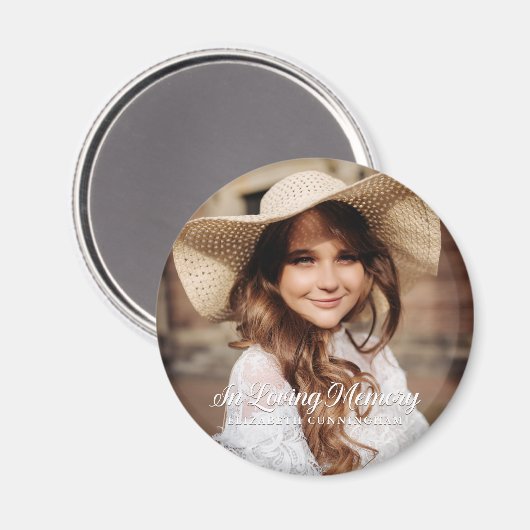 Memorial in Loating Memory Classic Elegant Photo Magneet (Voorkant / Achterkant)