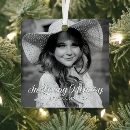 Memorial in Loating Memory Classic Elegant Photo Metalen Ornament (Insitu)