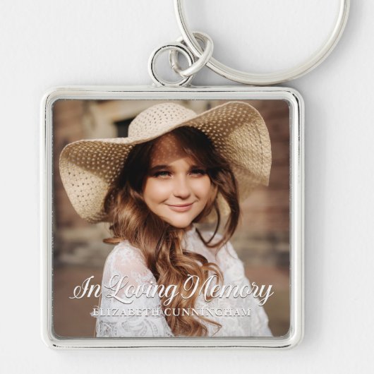 Memorial in Loating Memory Classic Elegant Photo Sleutelhanger (Voorkant)