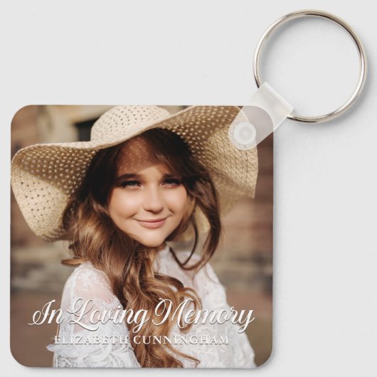 Memorial in Loating Memory Classic Elegant Photo Sleutelhanger (Achterkant)