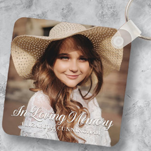 Memorial in Loating Memory Classic Elegant Photo Sleutelhanger