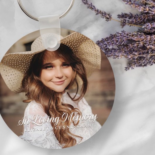 Memorial in Loating Memory Classic Elegant Photo Sleutelhanger