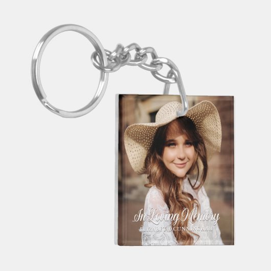 Memorial in Loating Memory Classic Elegant Photo Sleutelhanger (Voorkant Links)