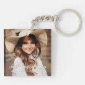 Memorial in Loating Memory Classic Elegant Photo Sleutelhanger (Achterkant)