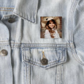 Memorial in Loating Memory Classic Elegant Photo Vierkante Button 5,1 Cm (In situ)