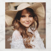 Memorial in Loating Memory Classic Elegant Photo Wijn Etiket (Enkel label)