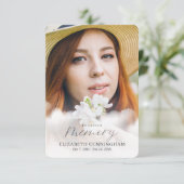 Memorial in Loating Memory Clouds Modern Photo Bedankkaart (Staand voorkant)