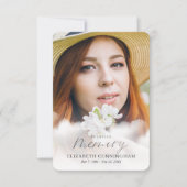 Memorial in Loating Memory Clouds Modern Photo Bedankkaart (Voorkant)