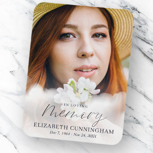 Memorial in Loating Memory Clouds Modern Photo Magneet