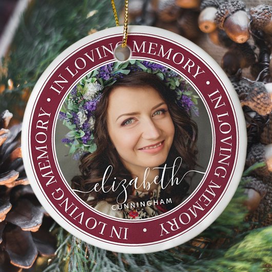 Memorial in Loating Memory Elegant Classic Photo Keramisch Ornament