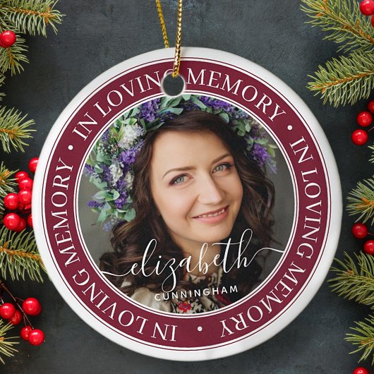 Memorial in Loating Memory Elegant Classic Photo Keramisch Ornament