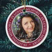 Memorial in Loating Memory Elegant Classic Photo Keramisch Ornament