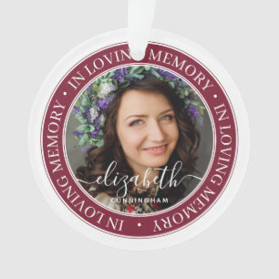 Memorial in Loating Memory Elegant Classic Photo Ornament