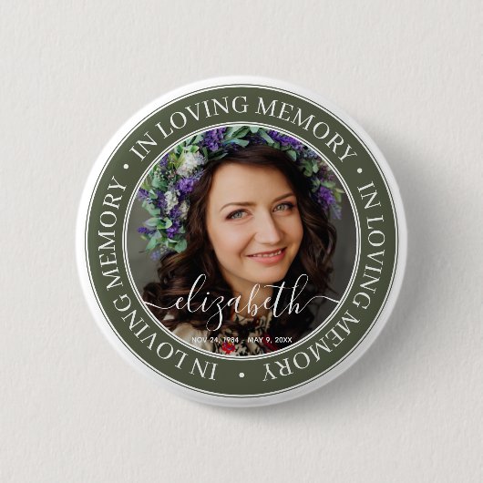 Memorial in Loating Memory Elegant Classic Photo Ronde Button 5,7 Cm (Voorkant)
