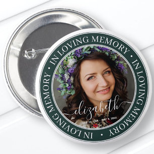 Memorial in Loating Memory Elegant Classic Photo Ronde Button 5,7 Cm