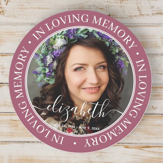 Memorial in Loating Memory Elegant Classic Photo Ronde Sticker