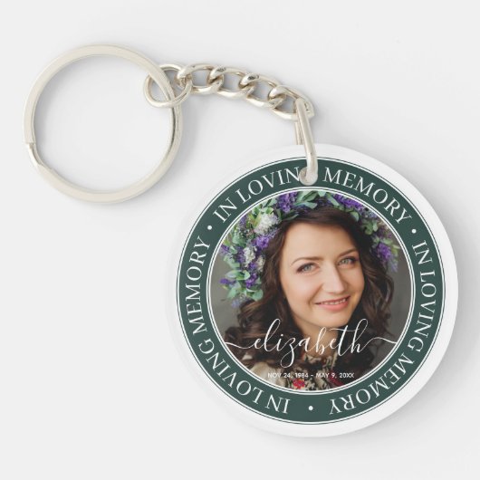 Memorial in Loating Memory Elegant Classic Photo Sleutelhanger (Voorkant)
