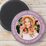 Memorial in Loating Memory Modern Custom Photo Magneet<br><div class="desc">Dit eenvoudige en moderne ontwerp is samengesteld uit serif typografie en voegt een douanefoto toe. "In Loving Memory" omringt de aangepaste foto van je geliefde.</div>