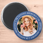 Memorial in Loating Memory Modern Custom Photo Magneet<br><div class="desc">Dit eenvoudige en moderne ontwerp is samengesteld uit serif typografie en voegt een douanefoto toe. "In Loving Memory" omringt de aangepaste foto van je geliefde.</div>