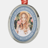 Memorial in Loating Memory Modern Custom Photo Metalen Ornament (Links)