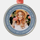 Memorial in Loating Memory Modern Custom Photo Metalen Ornament (Voorkant)