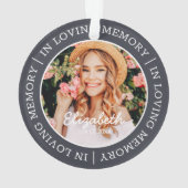 Memorial in Loating Memory Modern Custom Photo Ornament (achterkant)