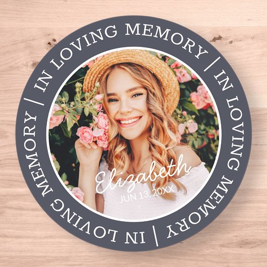 Memorial in Loating Memory Modern Custom Photo Ronde Sticker