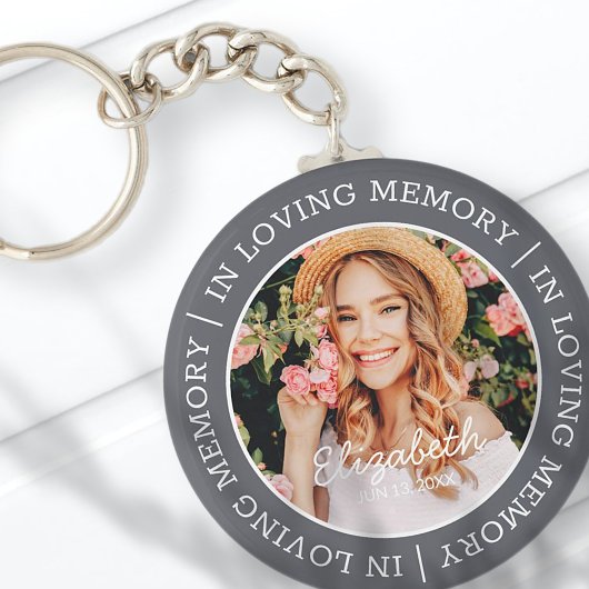 Memorial in Loating Memory Modern Custom Photo Sleutelhanger