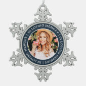 Memorial in Loating Memory Modern Custom Photo Tin Sneeuwvlok Ornament (Voorkant)