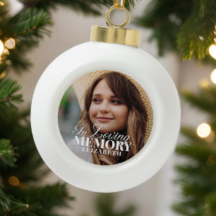 Memorial in Loating Memory Modern Elegant Photo Keramische Bal Ornament