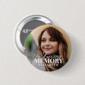 Memorial in Loating Memory Modern Elegant Photo Ronde Button 5,7 Cm (Voorkant /achterkant)
