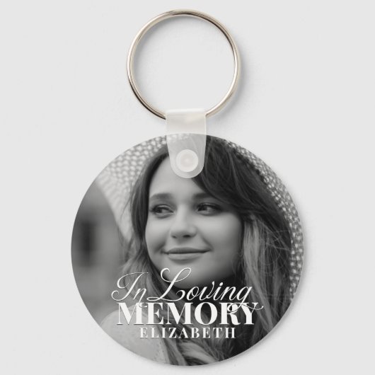 Memorial in Loating Memory Modern Elegant Photo Sleutelhanger (Voorkant)