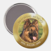 Memorial in LOMORY Foto Name Dates Gold Magneet (Voorkant / Achterkant)