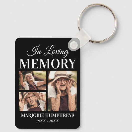 Memorial in Loving Memory 3x Afbeelding Sleutelhanger (Achterkant)