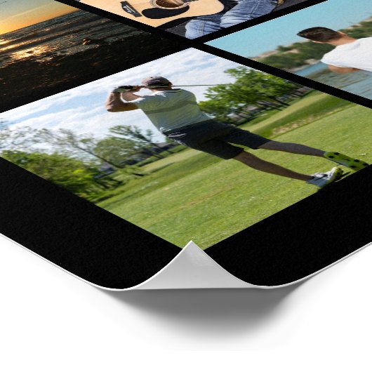 Memorial IN LOVING MEMORY 41 Photo Collage Black Poster (Hoek)