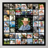 Memorial IN LOVING MEMORY 41 Photo Collage Black Poster (Voorkant)
