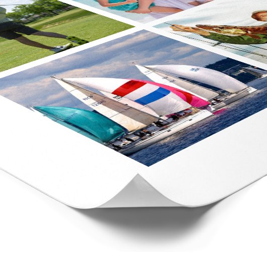 Memorial IN LOVING MEMORY 55 Photo Collage White Poster (Hoek)