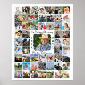 Memorial IN LOVING MEMORY 55 Photo Collage White Poster (Voorkant)